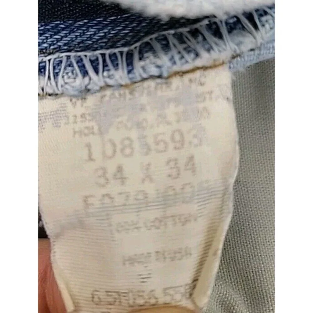 Vtg Riders Jeans Mens 34x33 * Distressed Destroyed Cotton Light Blue High Rise‎